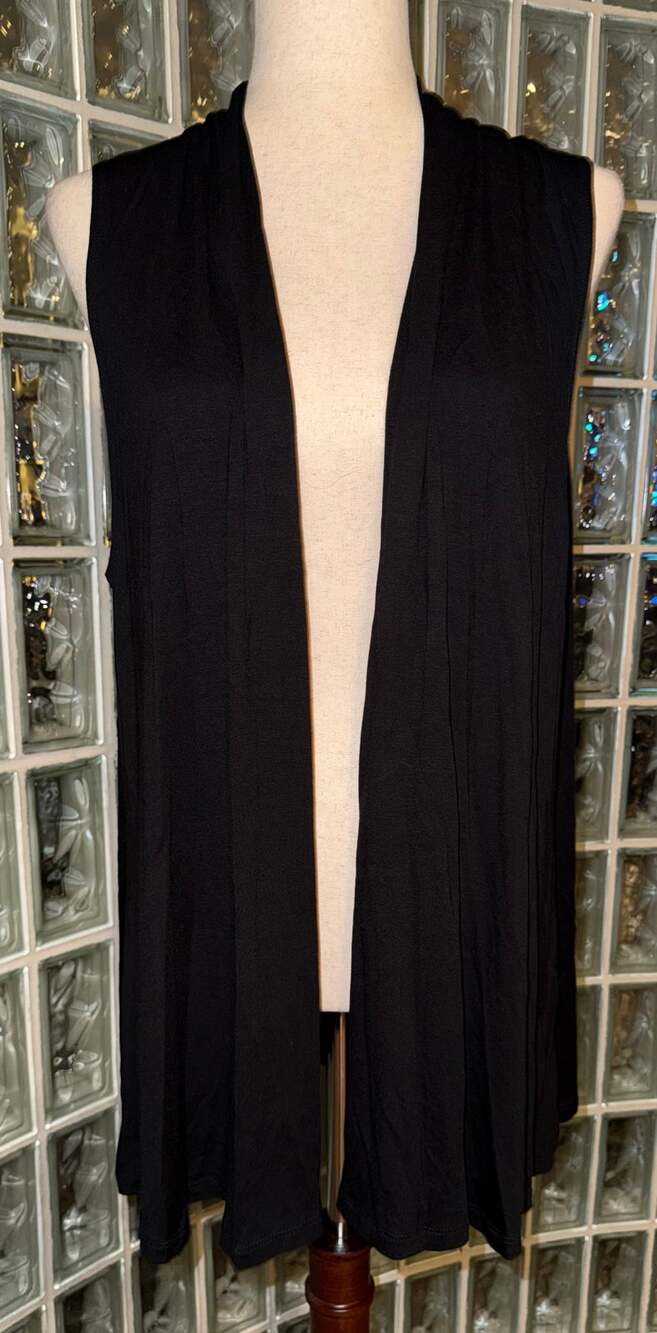 Renee C. sleeveless cardigan vest - black - size XL - OA8
